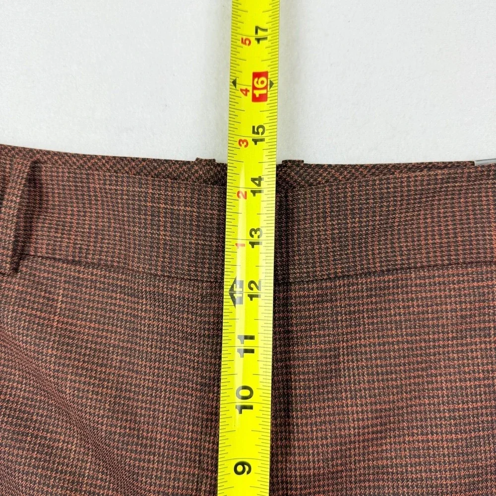 Worthington Women's High-Rise Modern Fit Stretch Rust Black Trousers Size 18 NWT